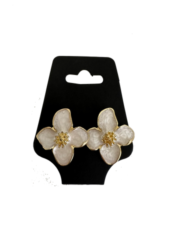 White Flower Earrings
