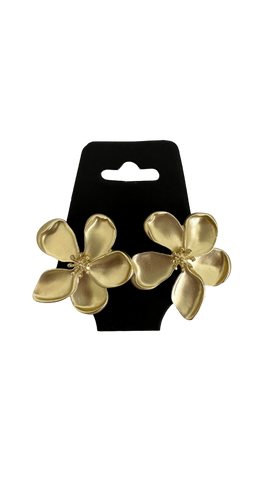 Matte Gold Flower Earrings