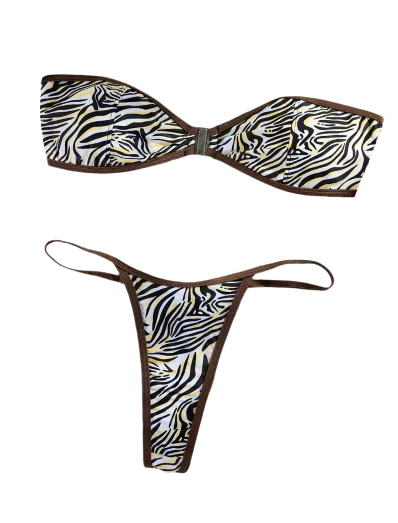 Zebra print bandeau bikini - SET