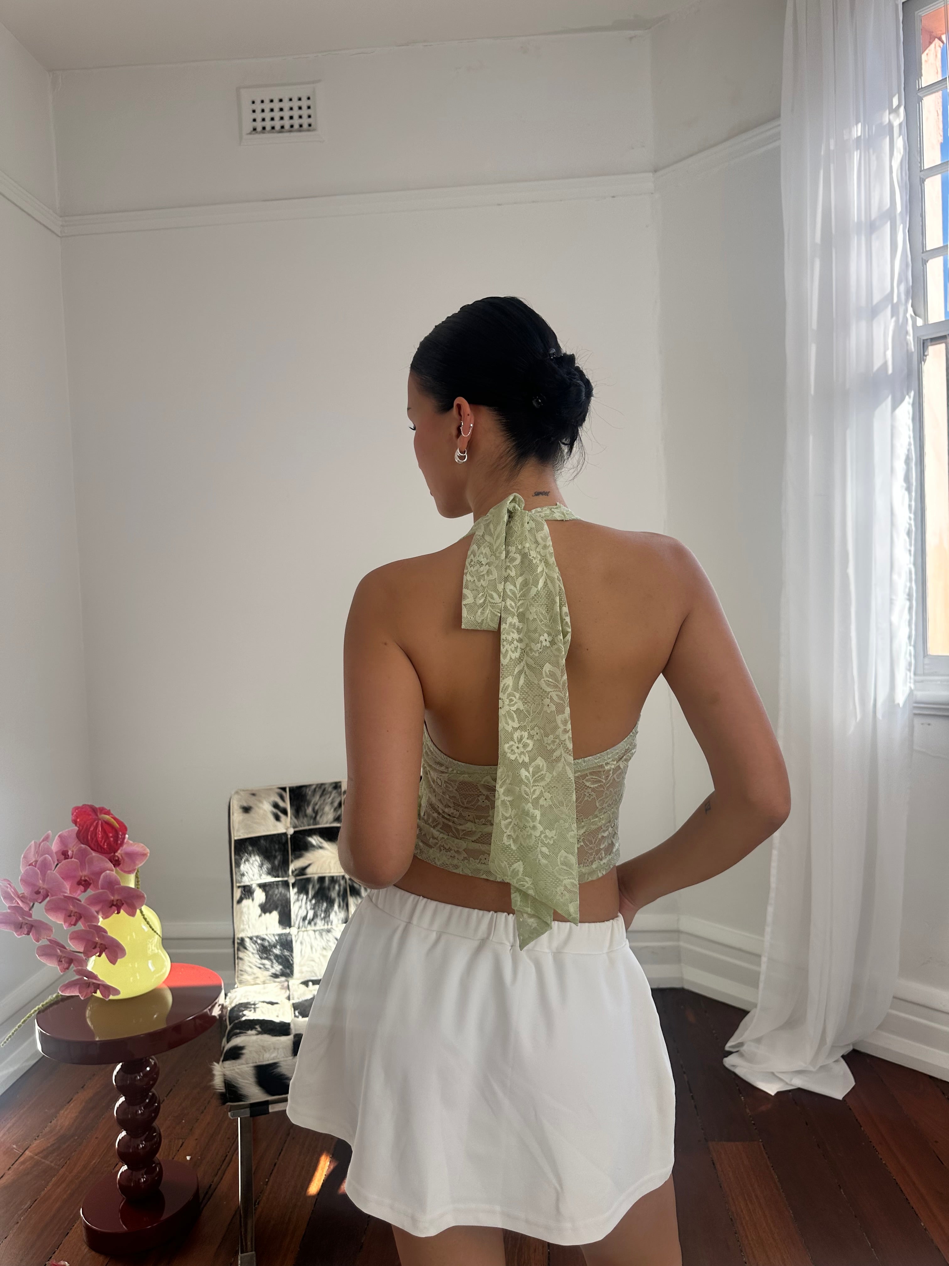 Green lace top