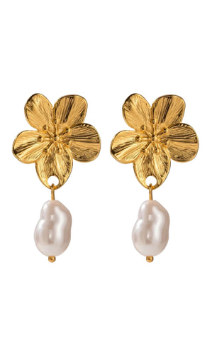 Flora Earrings with pearl