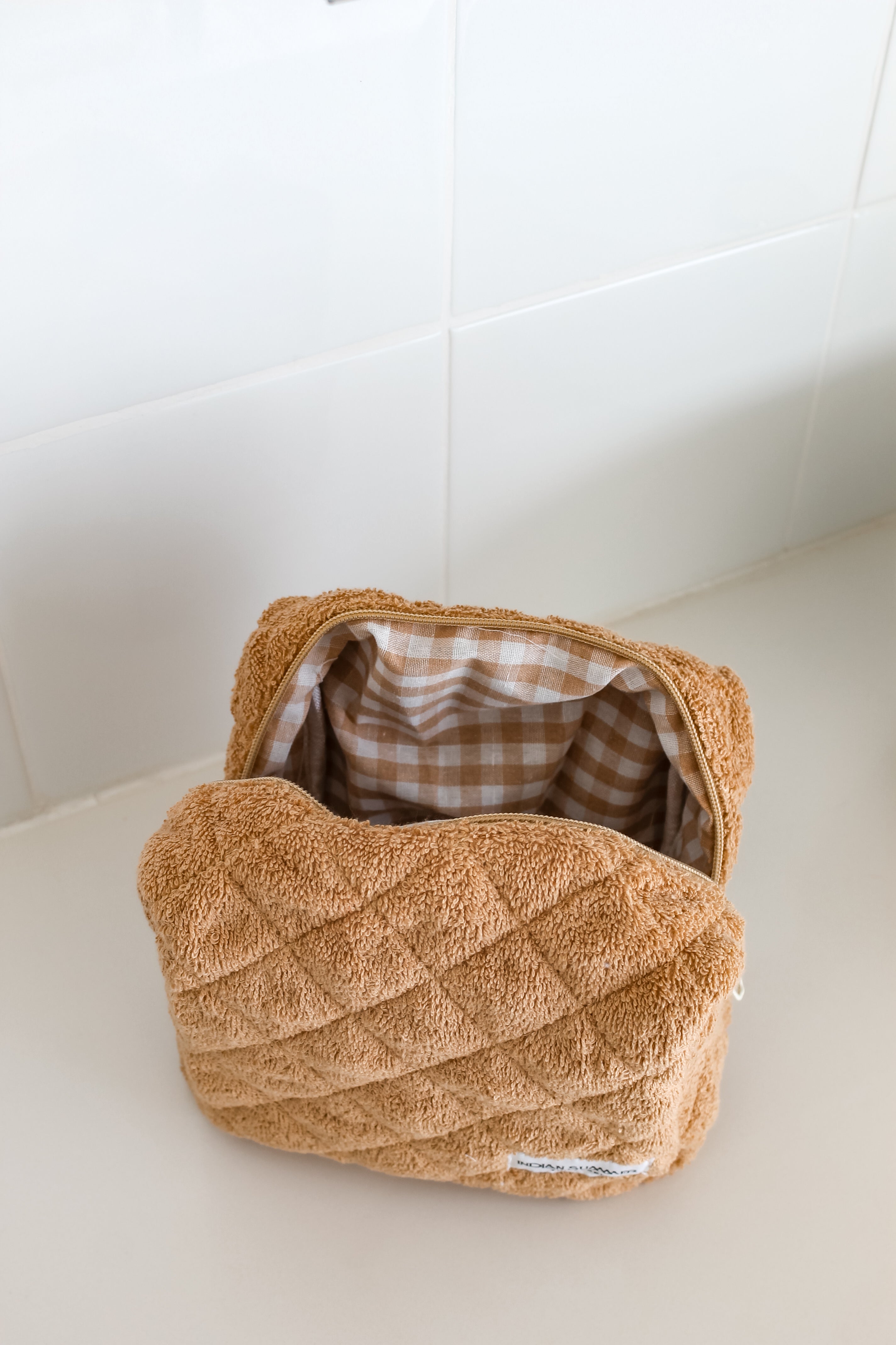 Cosmetic Bag - Brown Towelling