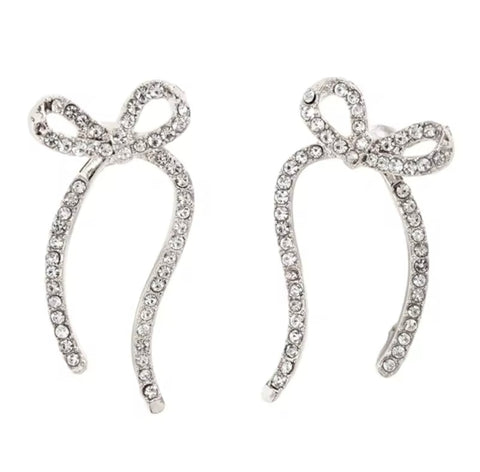 Bow Earrings in Silver