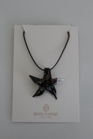 Black starfish pendant