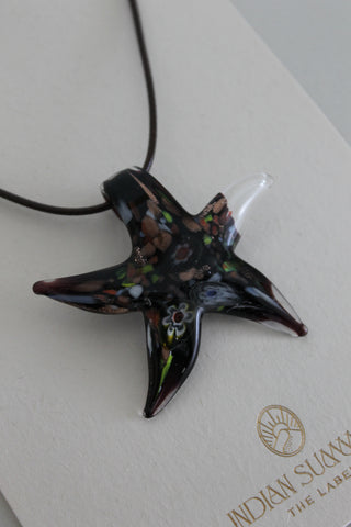 Black starfish pendant