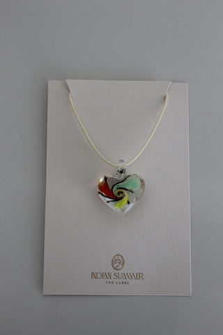 Multi Colour Swirl Heart Pendant