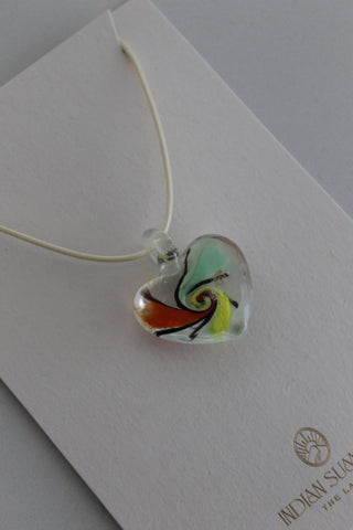 Multi Colour Swirl Heart Pendant