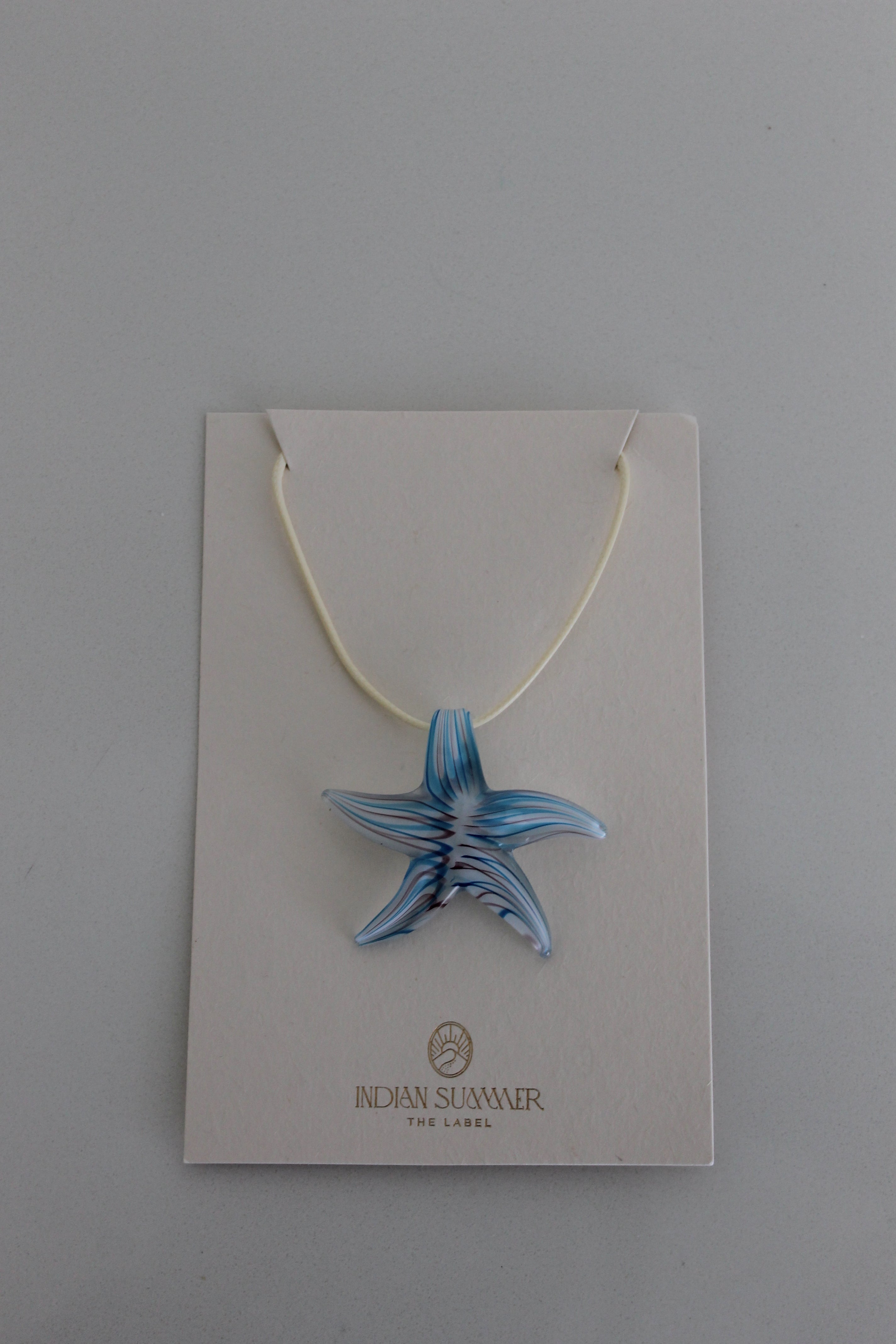 Blue and Brown Starfish Pendant