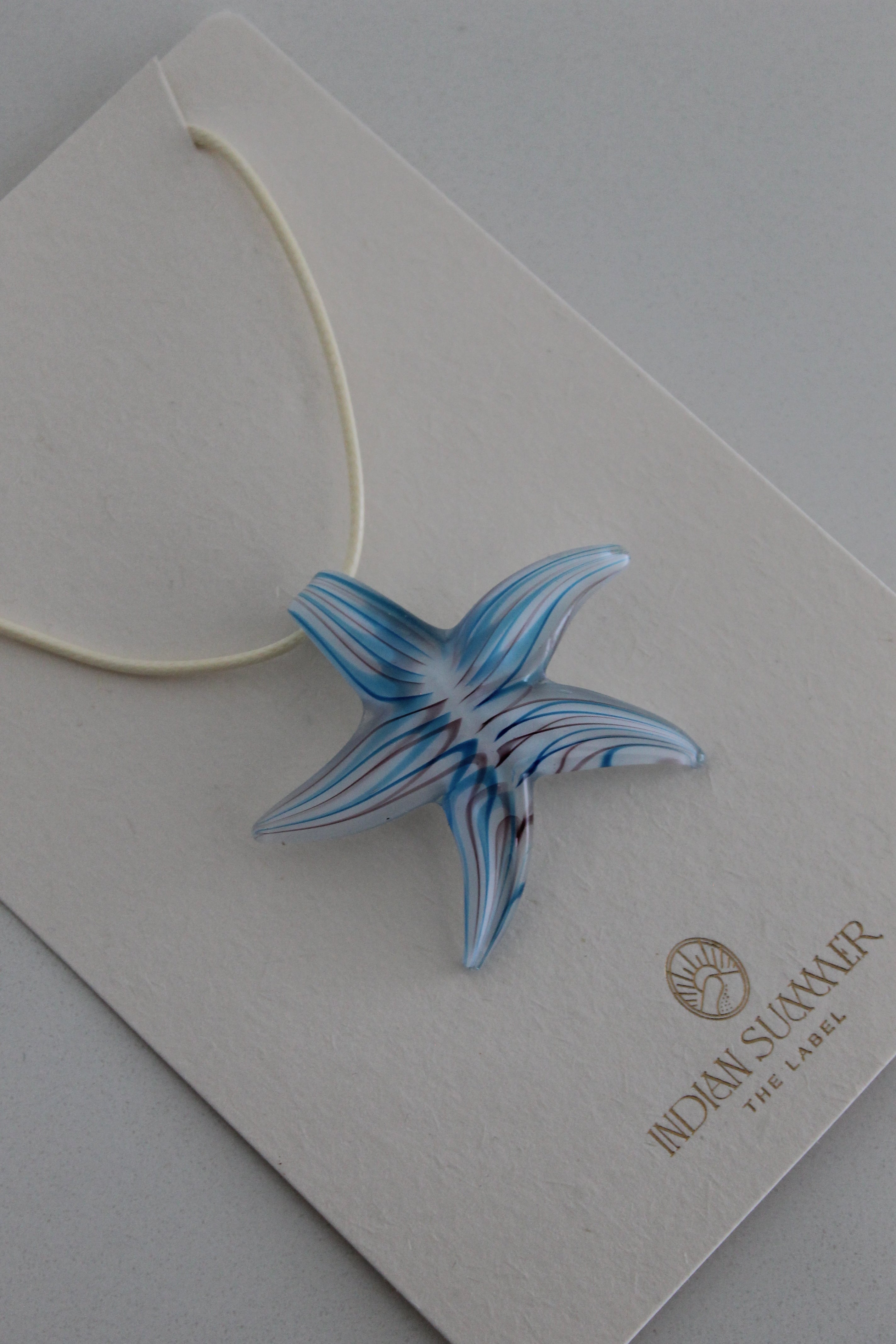 Blue and Brown Starfish Pendant