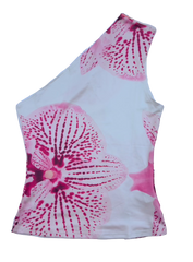 One Shoulder White Floral