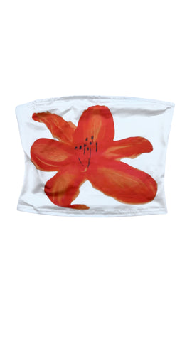 Singular Orange Flower Tube Top