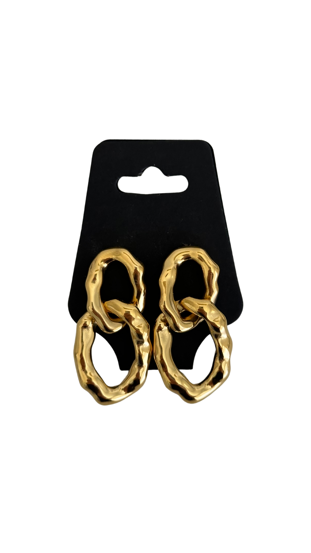 Gold link earrings