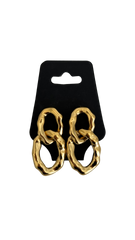 Gold link earrings