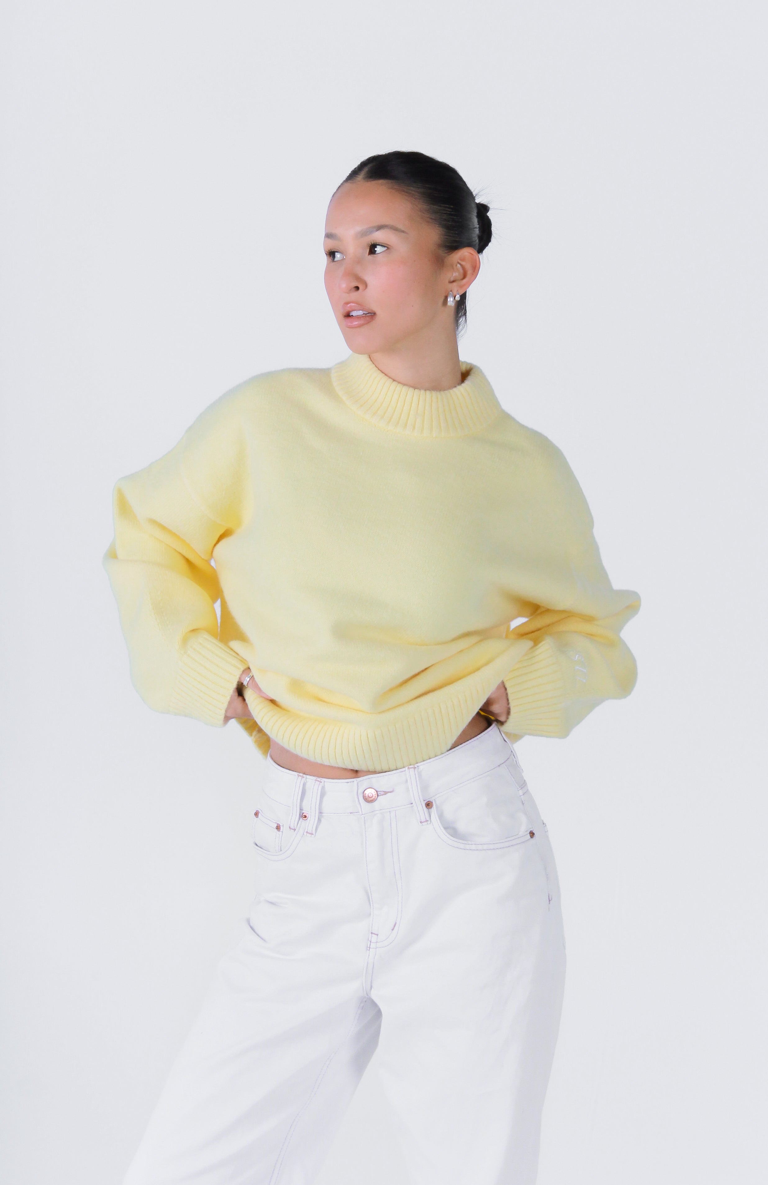 Knit Crewneck Sweater | Baby Yellow