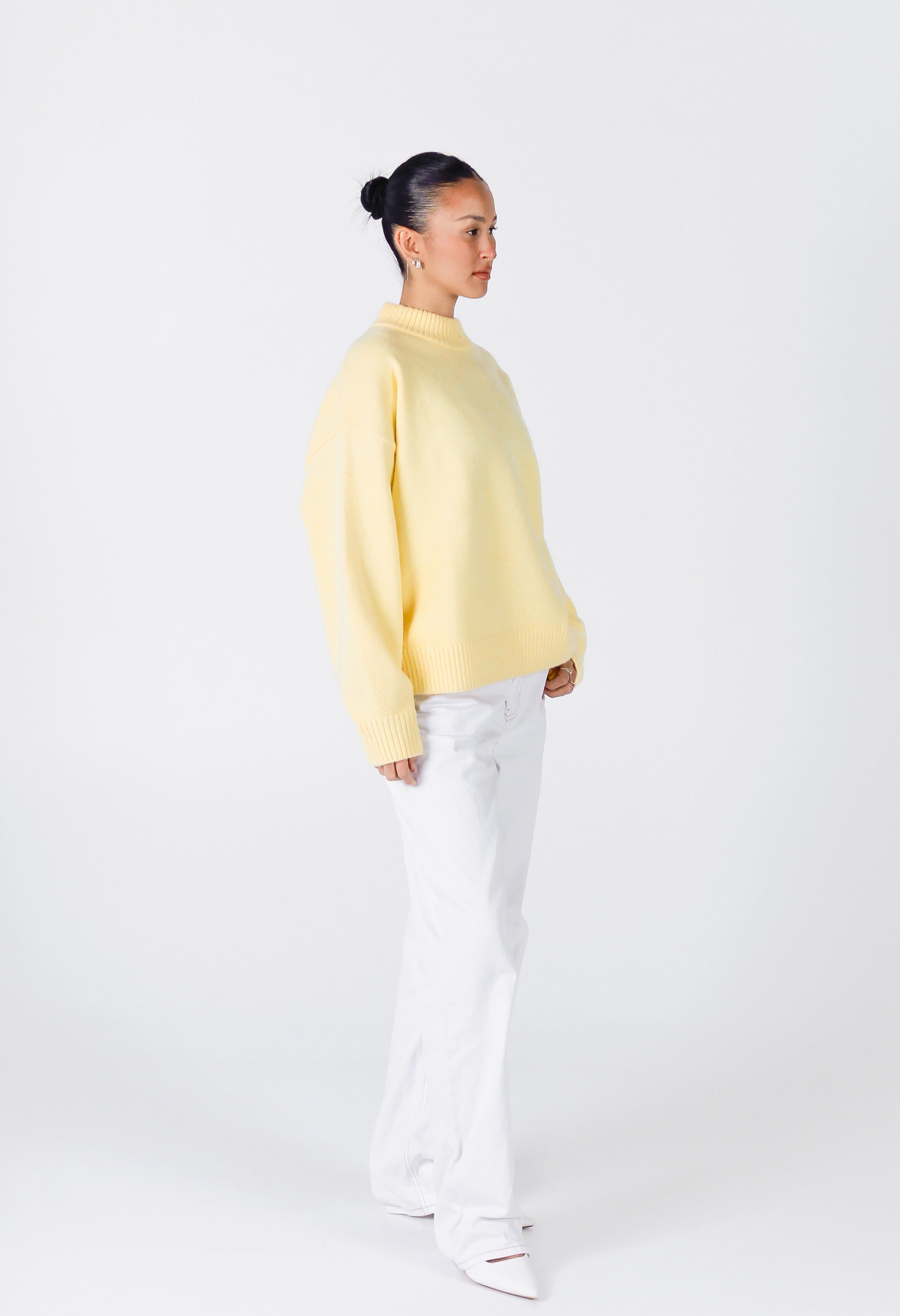 Knit Crewneck Sweater | Baby Yellow