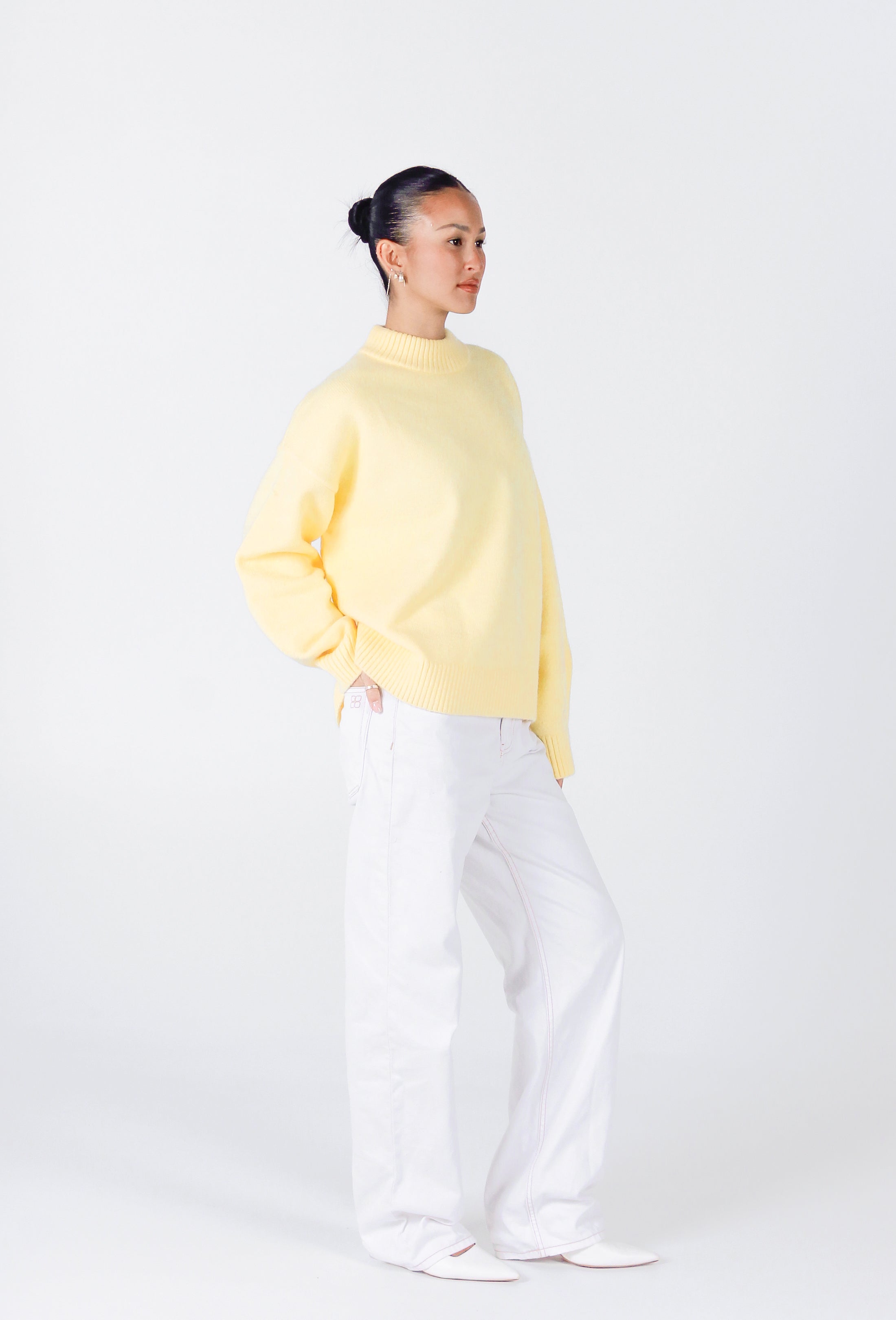 Knit Crewneck Sweater | Baby Yellow