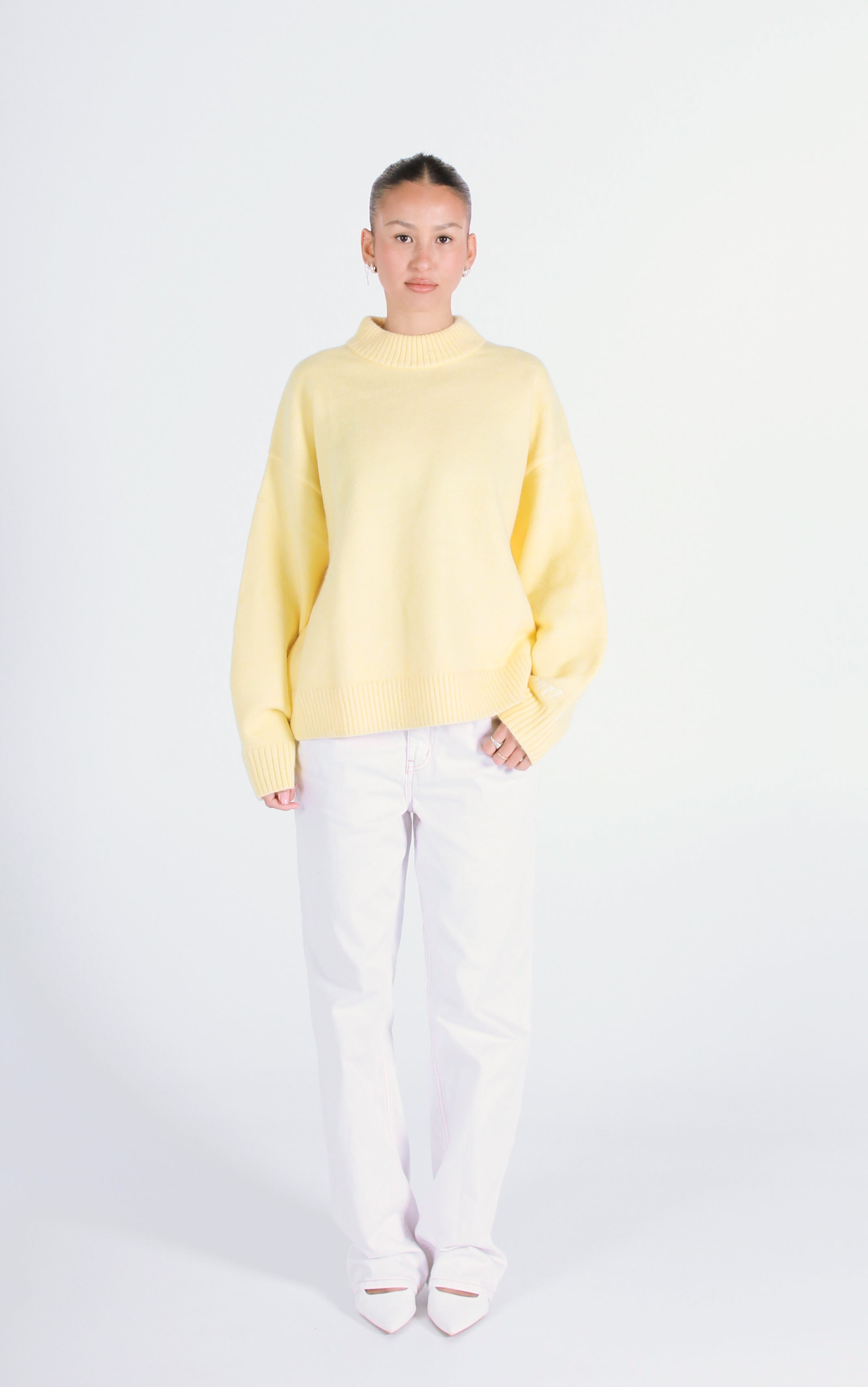 Knit Crewneck Sweater | Baby Yellow