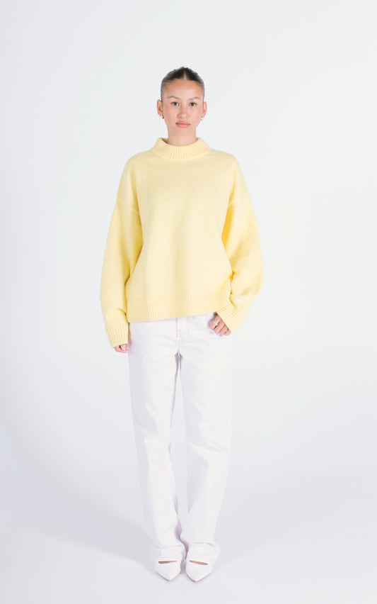 Knit Crewneck Sweater | Baby Yellow