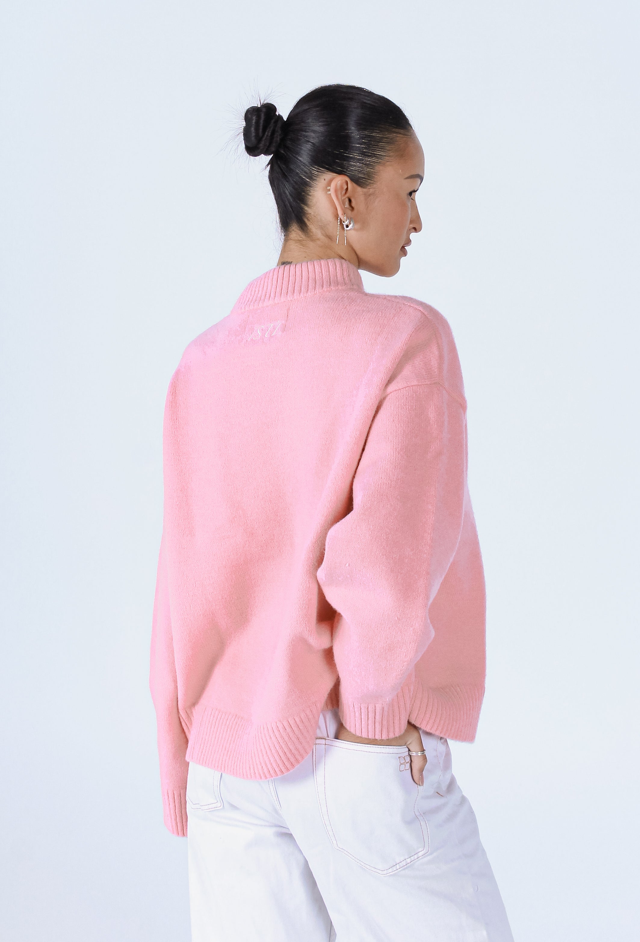 Knit Crewneck Sweater | Baby Pink