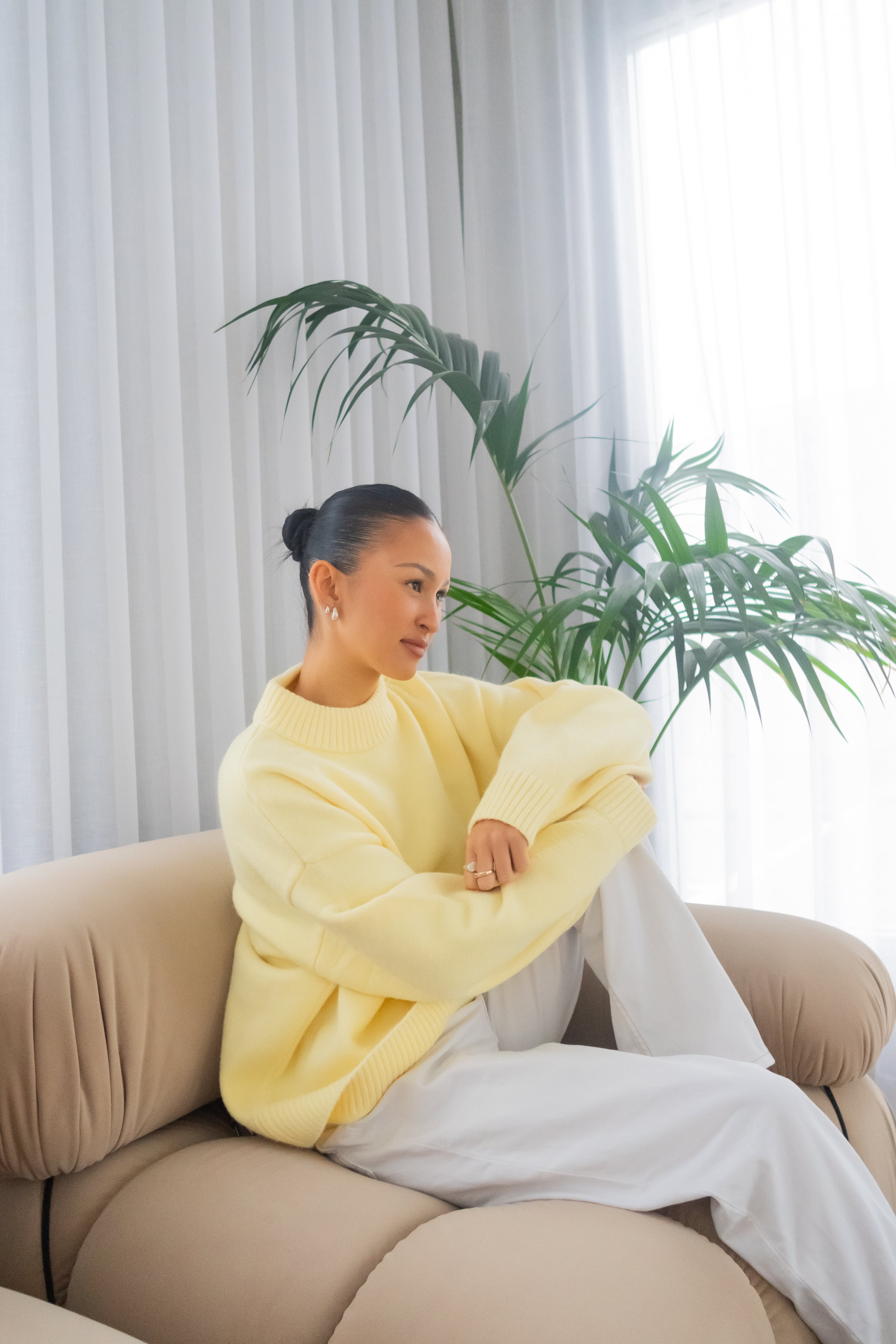 Knit Crewneck Sweater | Baby Yellow