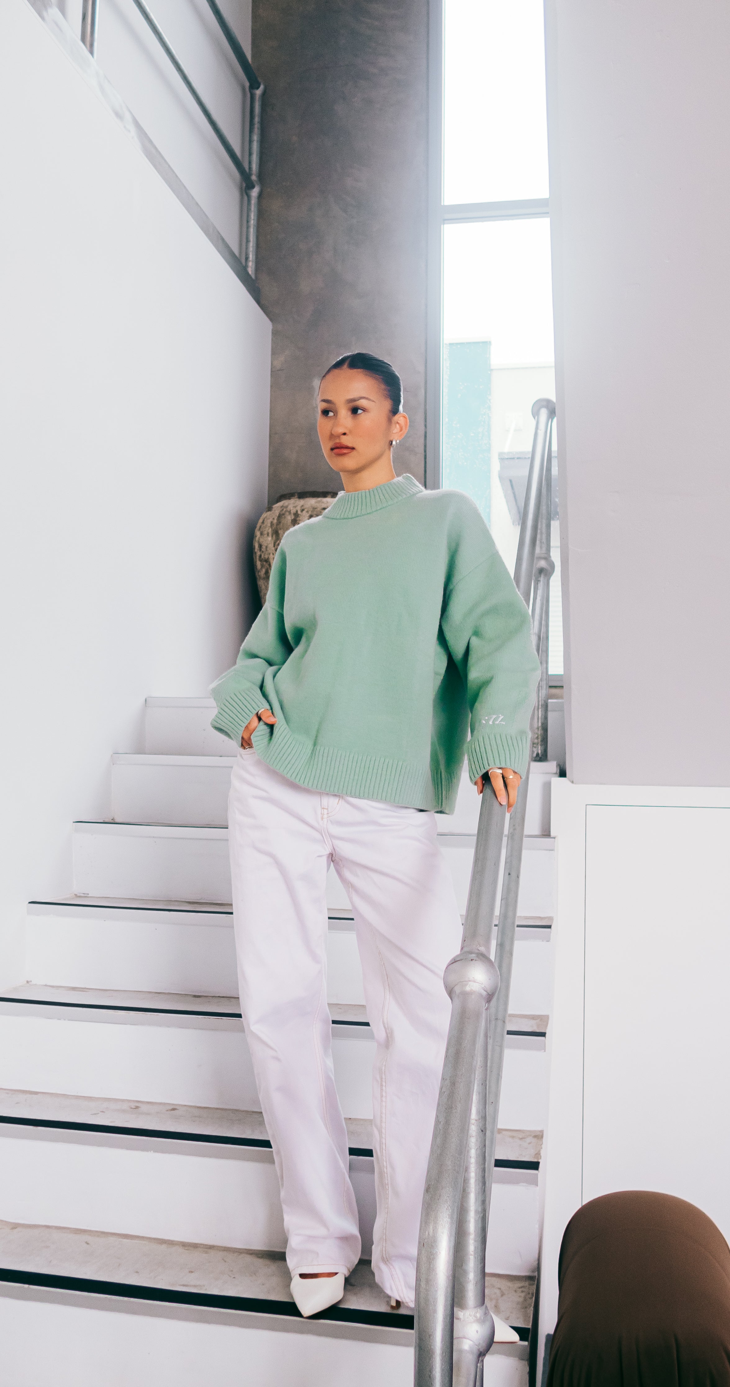 Knit Crewneck Sweater | Sage