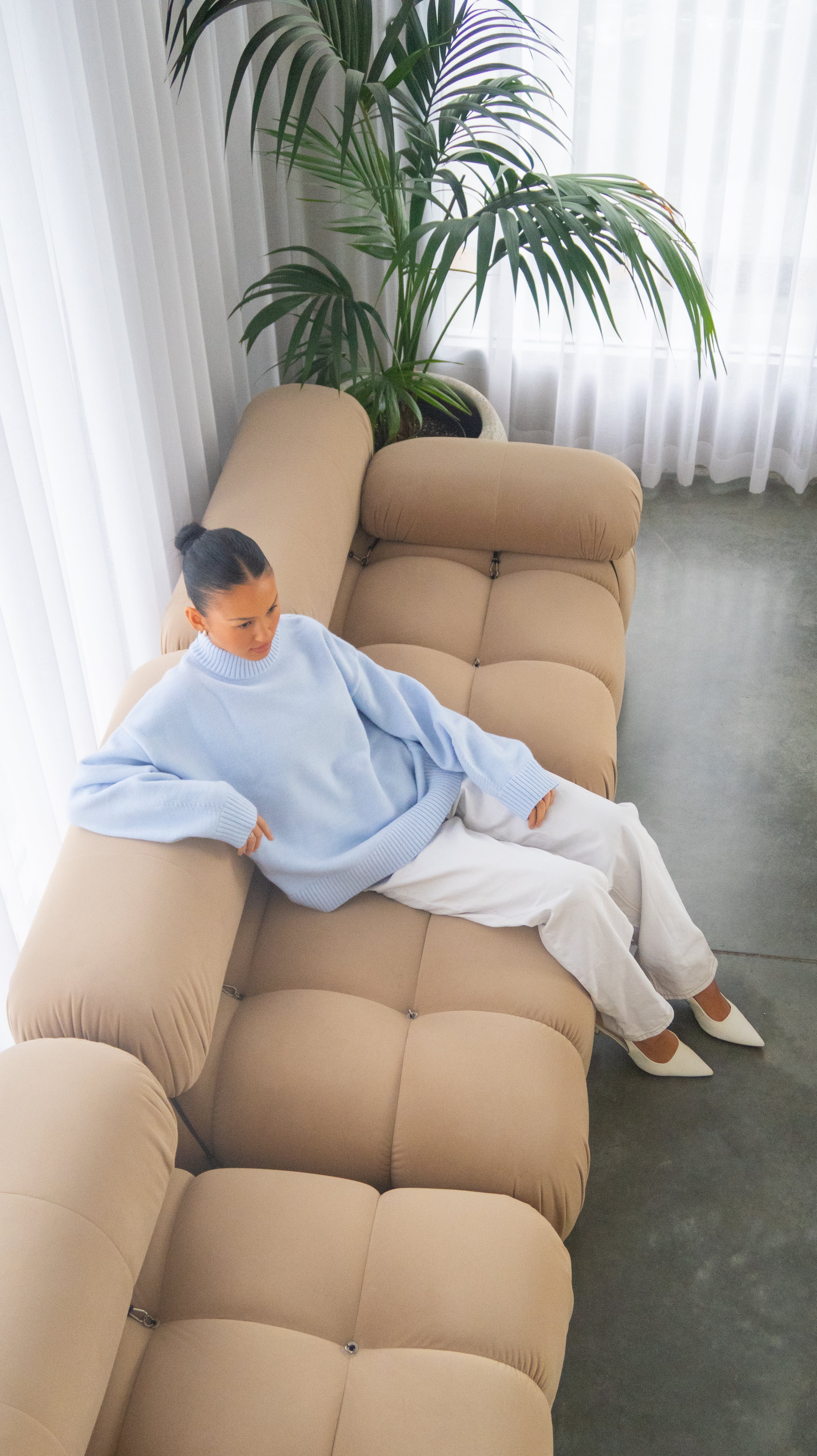 Knit Crewneck Sweater | Baby Blue