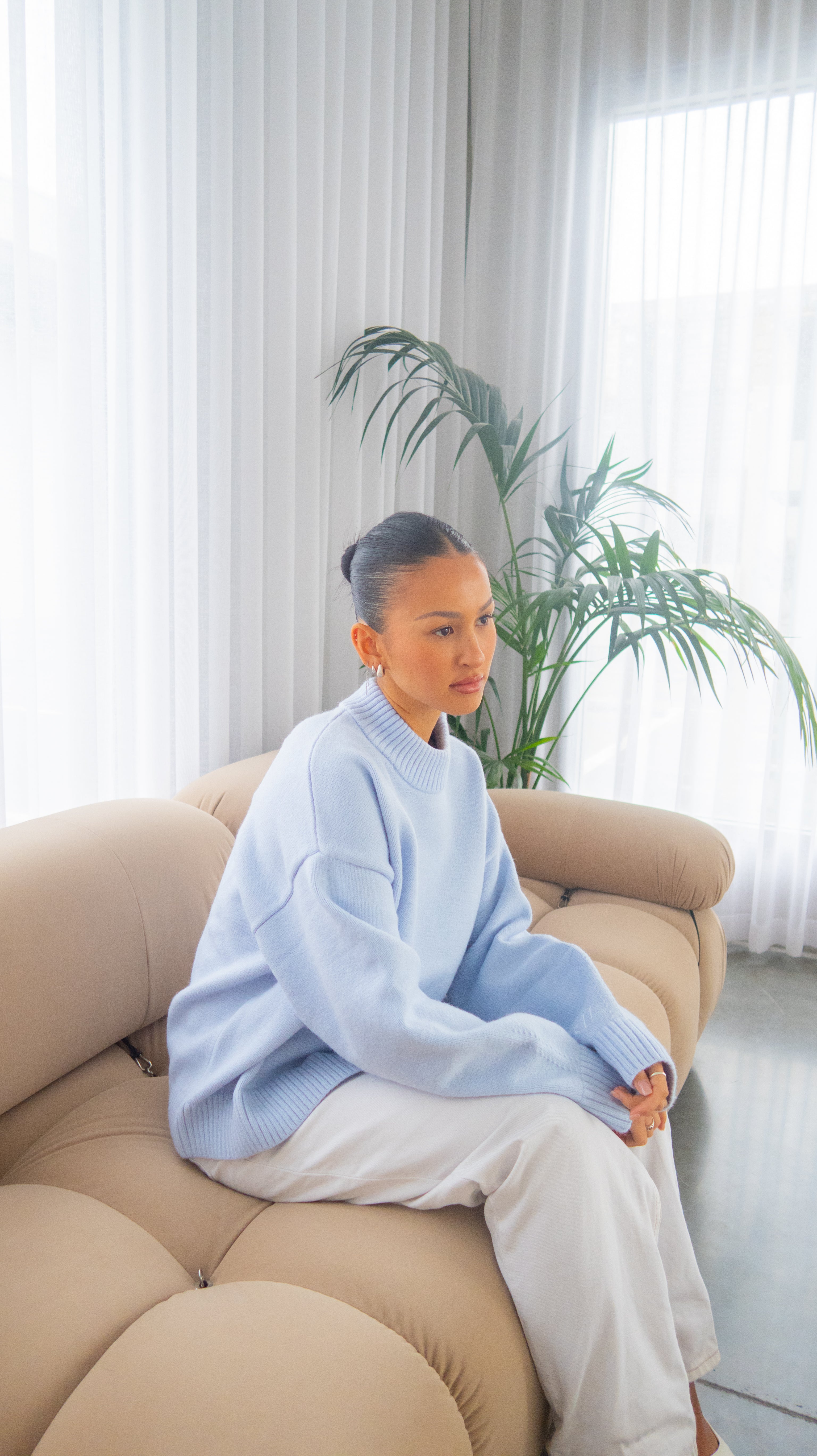 Knit Crewneck Sweater | Baby Blue