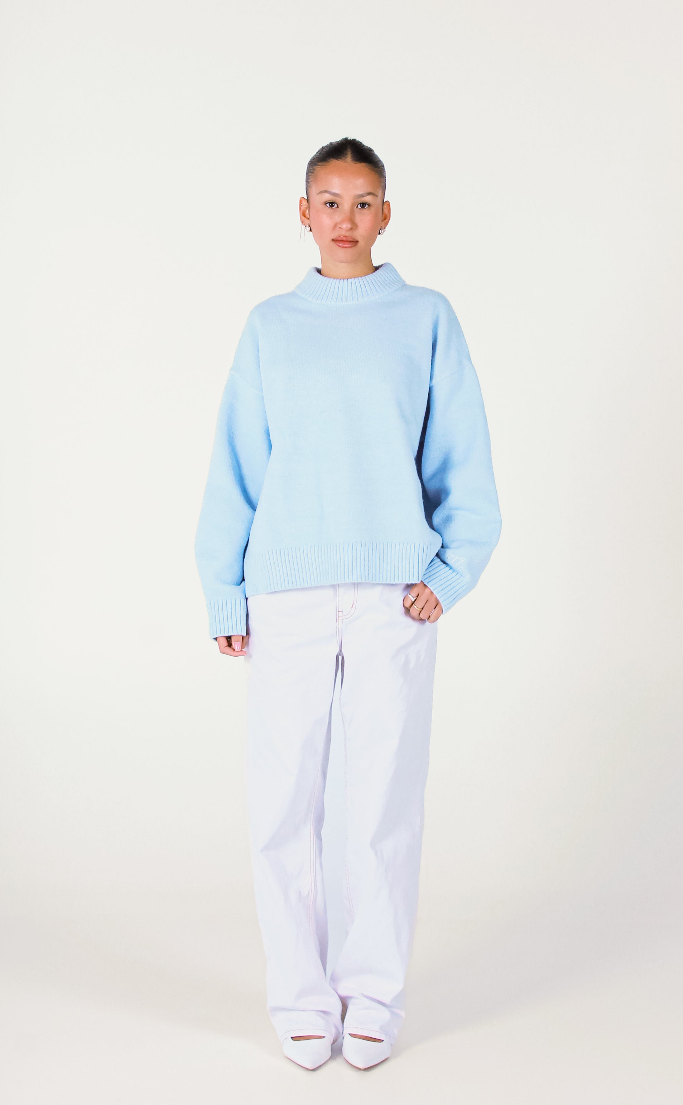 Knit Crewneck Sweater | Baby Blue