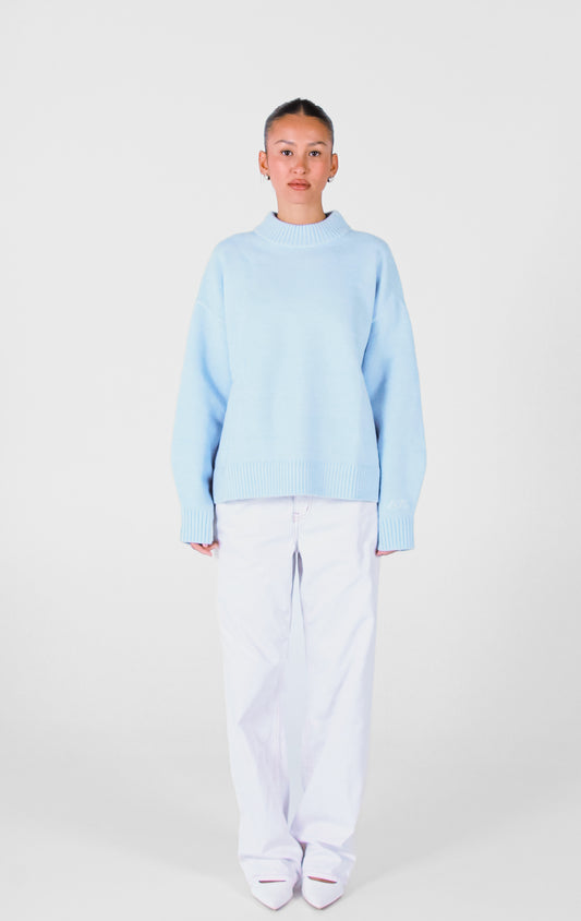 Knit Crewneck Sweater | Baby Blue
