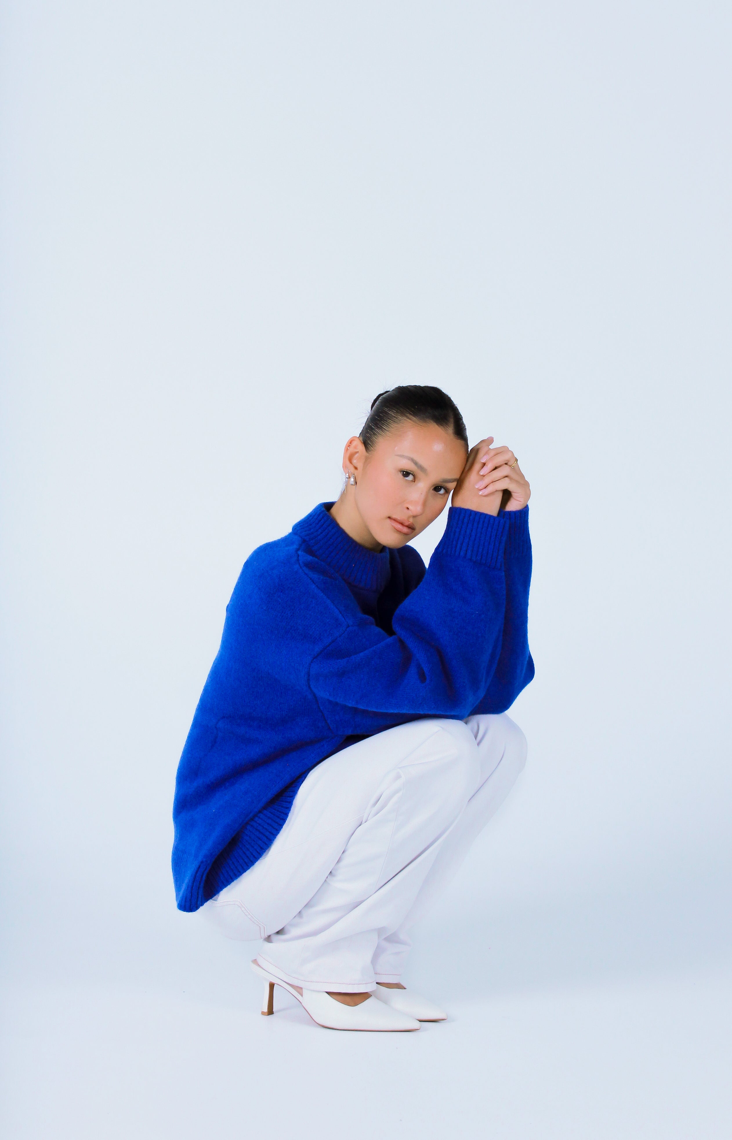 Knit Crewneck Sweater | Cobalt blue