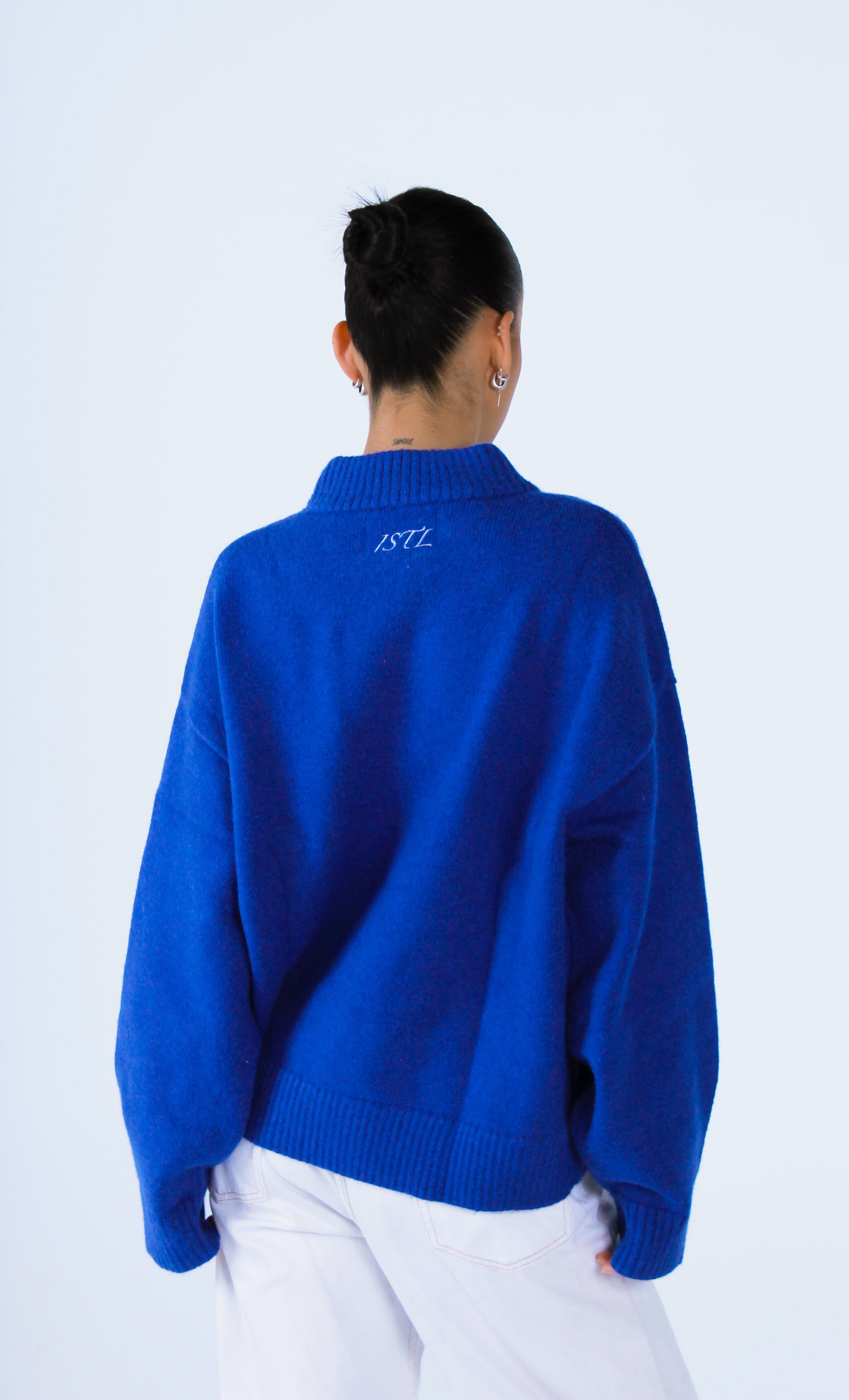 Knit Crewneck Sweater | Cobalt blue