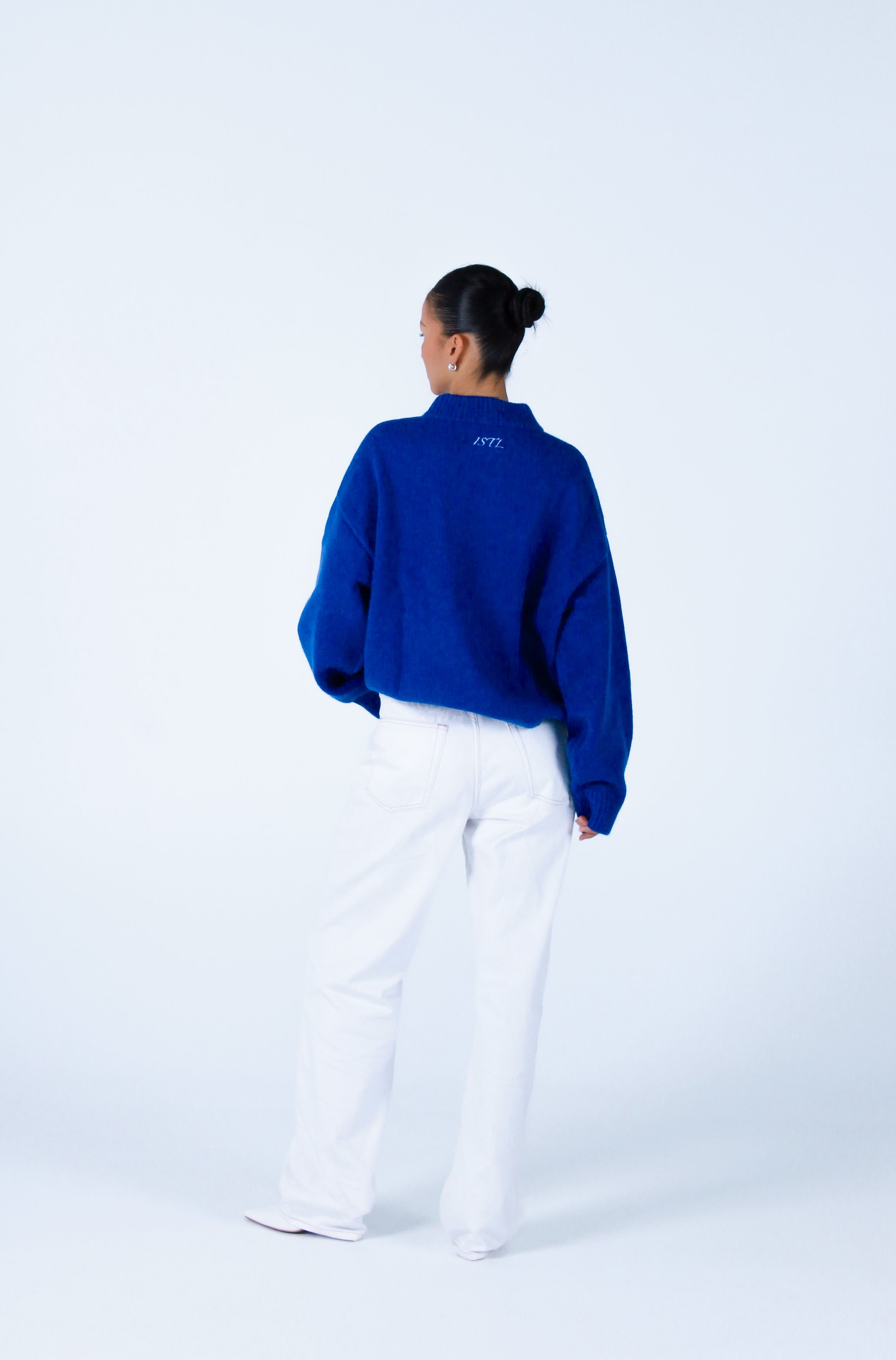 Knit Crewneck Sweater | Cobalt blue