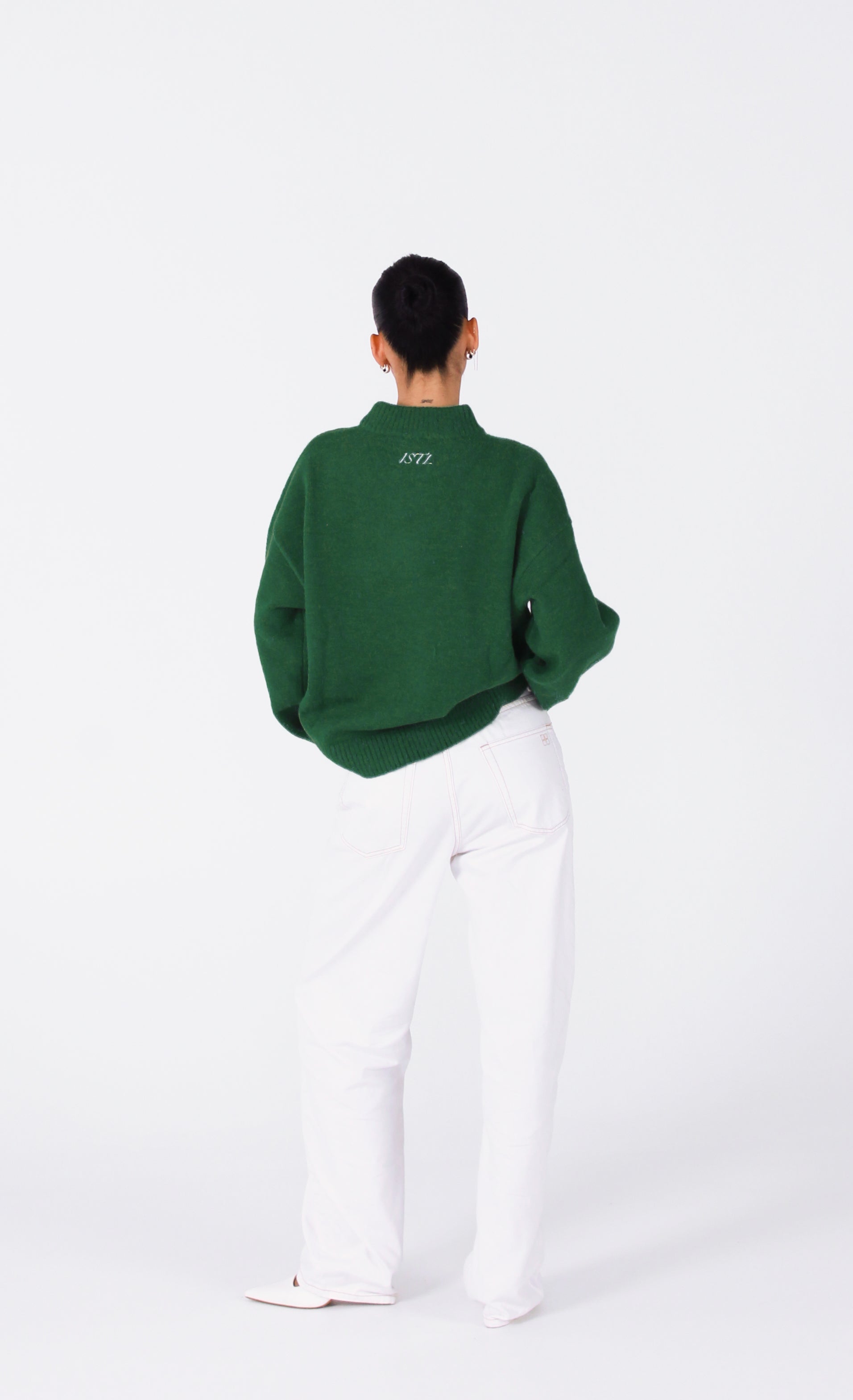 Knit Crewneck Sweater | Emerald Green