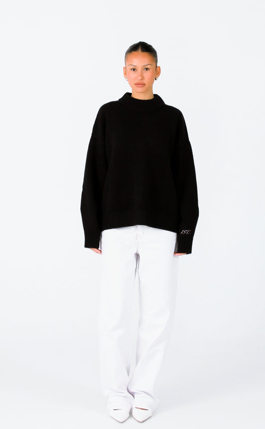 Knit Crewneck Sweater | Black