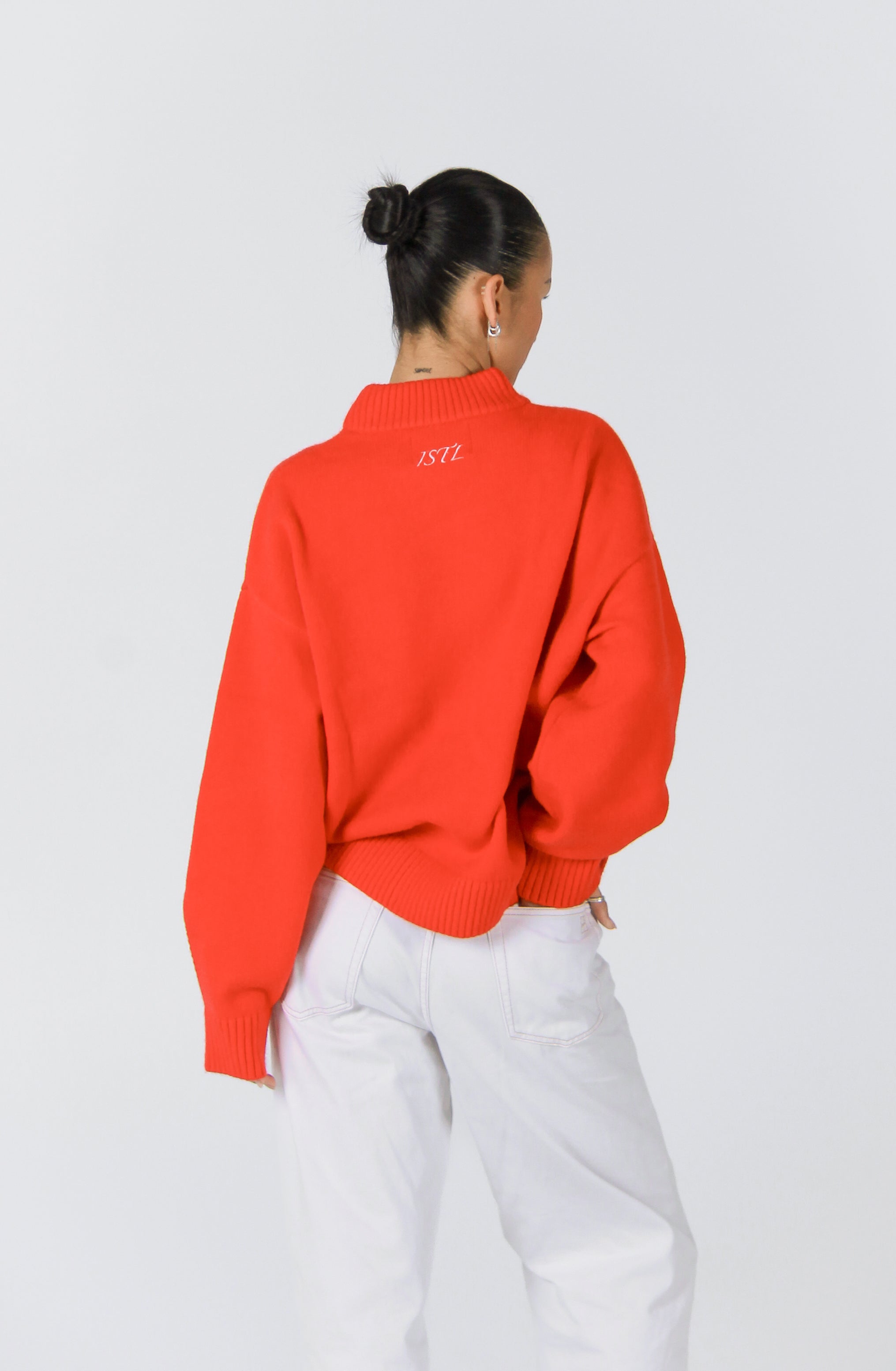 Knit Crewneck Sweater | Red