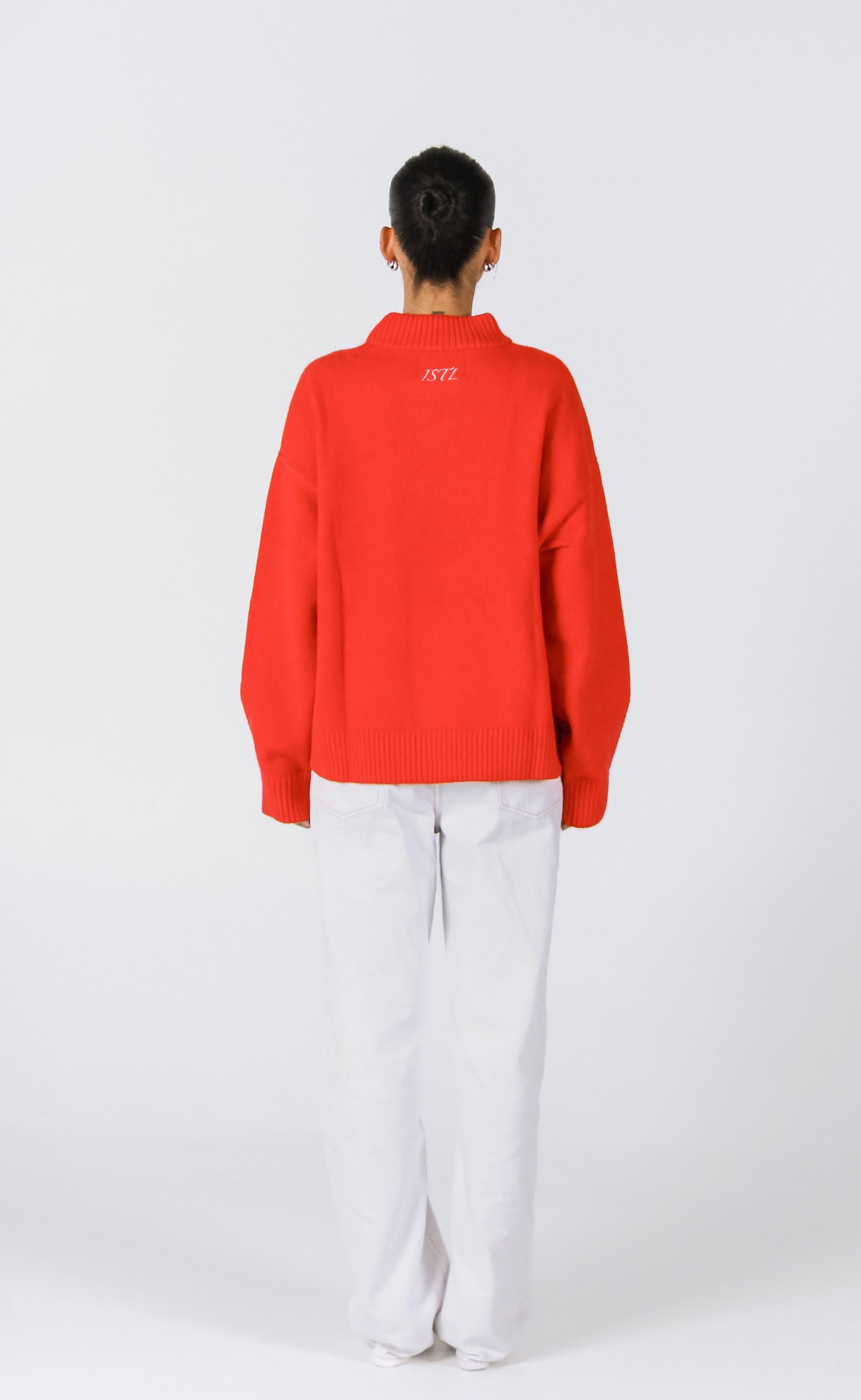 Knit Crewneck Sweater | Red