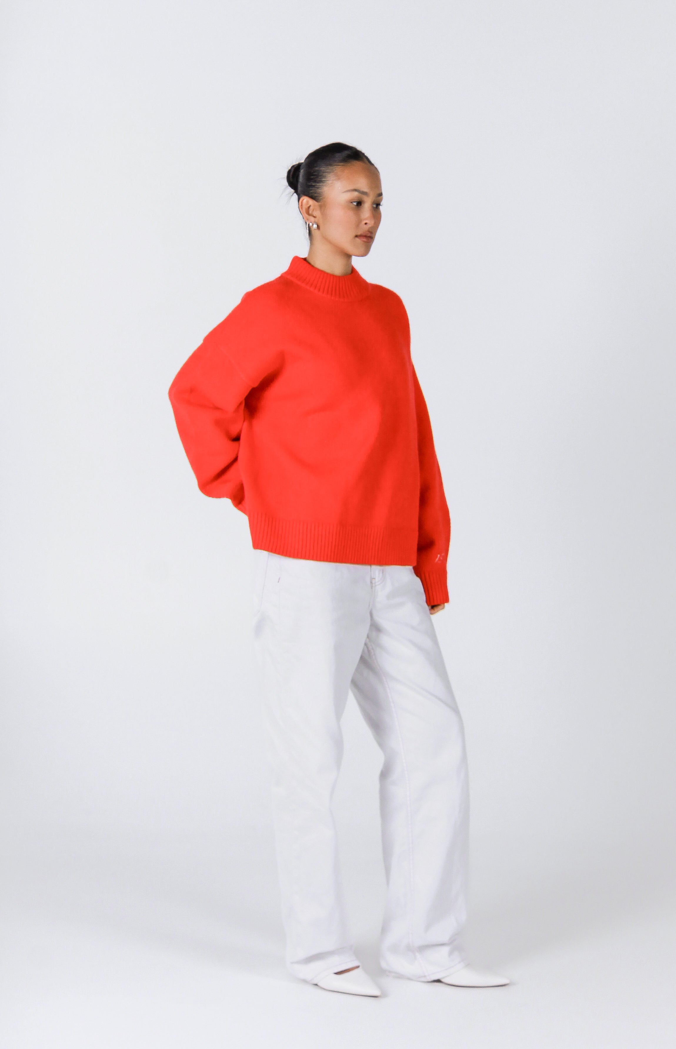 Knit Crewneck Sweater | Red