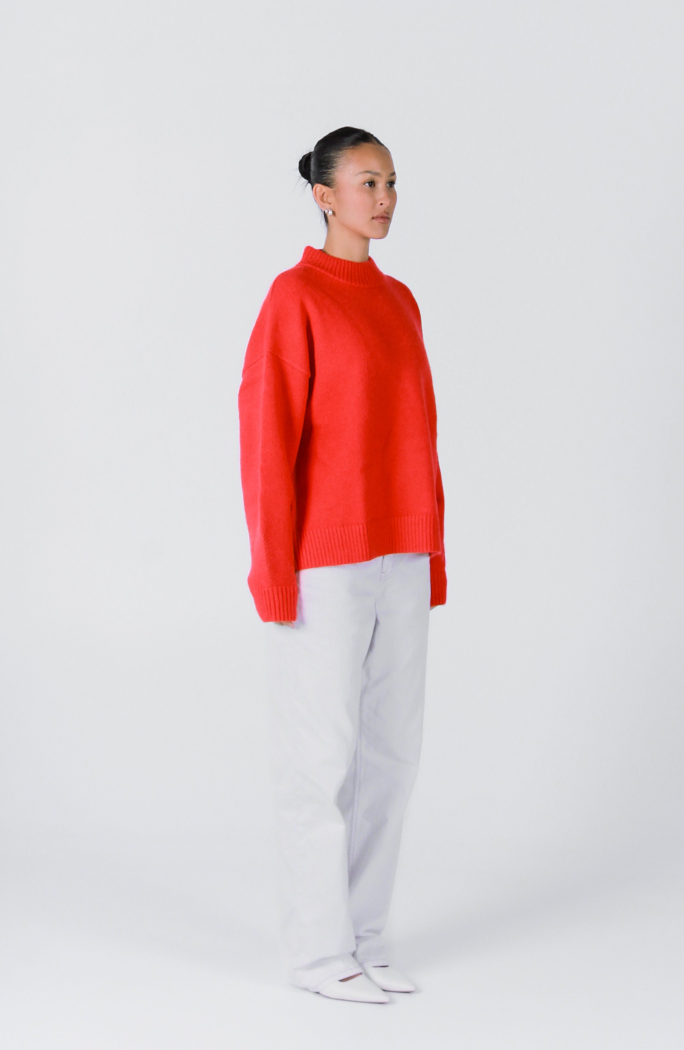 Knit Crewneck Sweater | Red